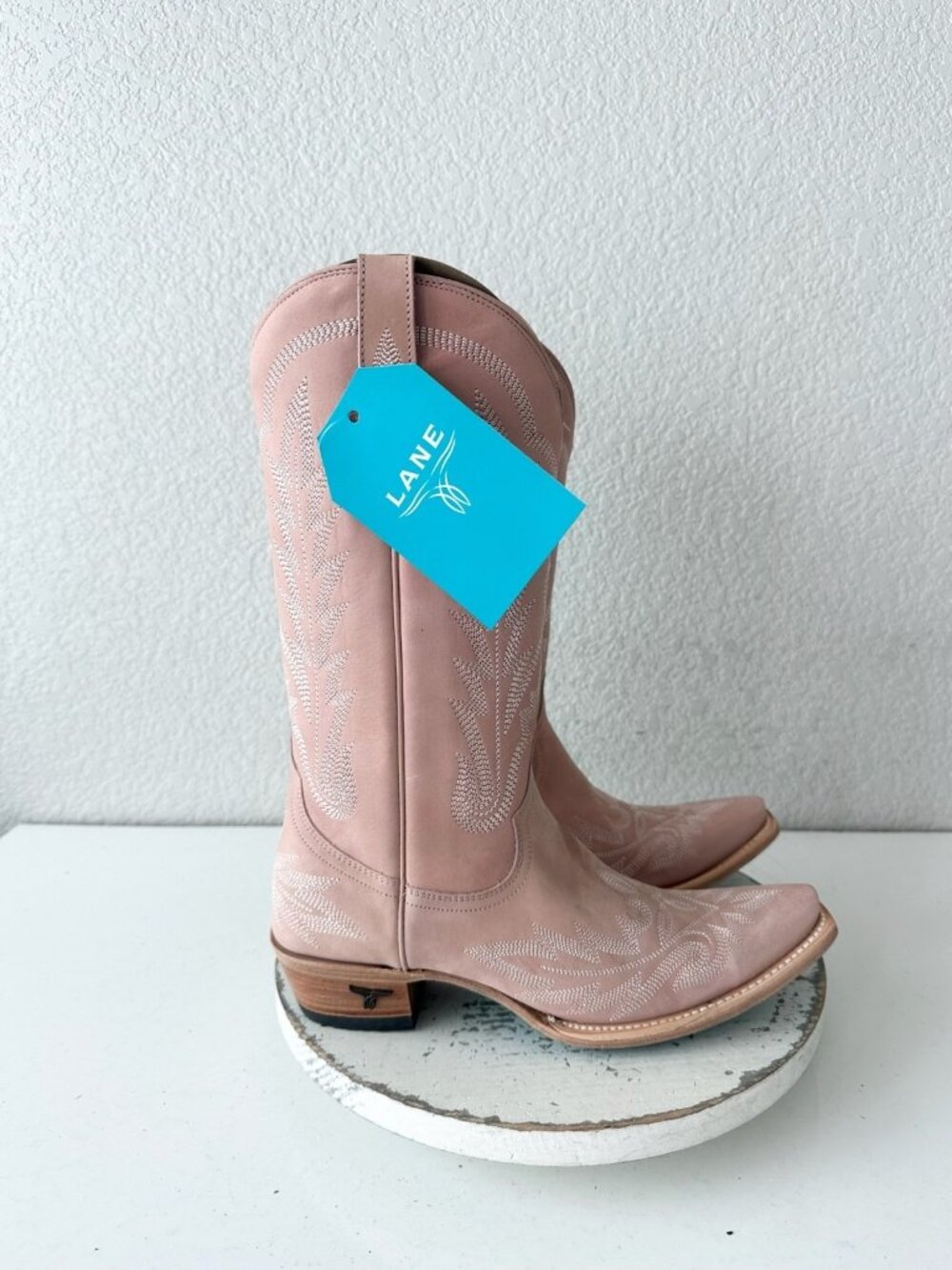 Lane LEXINGTON Womens Pink Cowboy Boots Western Cowgirl Tall Snip Toe Size 9.5 - Picture 2 of 12